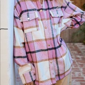 Pink Plaid Shacket